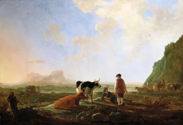 Hirten mit Kühen